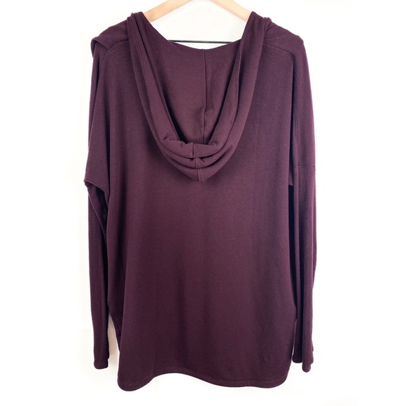 Athleta Purana Wrap Sweatshirt Hoodie Oversized Slouchy, Spiced Cabernet - S - Picture 8 of 10
